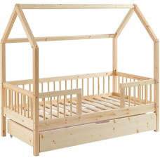 BAÏTA Solid Pine Bedside Table 70 x 140 cm Neutral