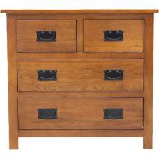 Kemtpase Oak Wood Bedside Table 4 Drawer Classic Bedside Table Two Large Drawers Plus Two Small Drawers Cabinet Furniture