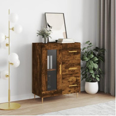 puraday Sideboard Cabinet 69.5 x 34 x 90 cm Side Cabinet Buffet Cabinet Storage Cabinet Buffets Office Furniture Living Room Cabinet Vintage Bedroom Bookshelf Tall Cabinet Smoked Oak