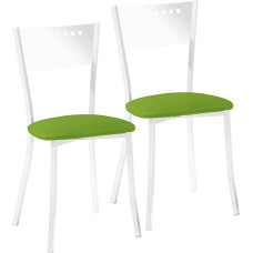 ASTIMESA SCMGVE Two Kitchen Chairs Metal Green Seat Height 45cm