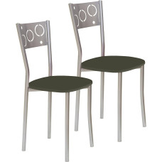 ASTIMESA SCPRGR Two Kitchen Chairs Metal Graphite Seat Height 45cm