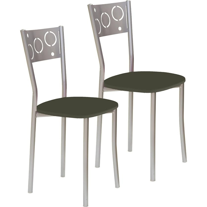 ASTIMESA SCPRGR Two Kitchen Chairs Metal Graphite Seat Height 45cm