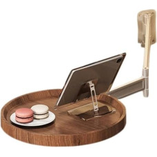 Wandklapptisch, verstellbar, platzsparend, aus Holz, klein, rund, zum Herunterklappen, für kleine Räume, Zuhause, Wohnzimmer, Braun