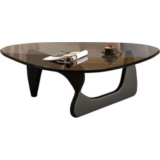 Exquisite Sofa Side Table, Small Glass Living Room Coffee Table, Solid Wood Bracket, Creative Sitting Low Table, Irregular Minimalist Leisure Table (Color : E, Size : 91x6