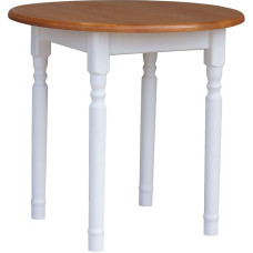 k koma Round Pine Dining Table Wood Kitchen Table Solid White Honey Country House Style (Alder)
