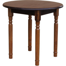 Round Pine Table Dining Table Wood Kitchen Table Solid Honey Country House Style (Nut)
