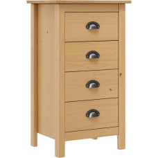vidaXL Solid Pine Wood Sideboard with 4 Drawers Chest of Drawers Sideboard Drawer Cabinet Side Cabinet Standing Cabinet Multipurpose Cabinet 46 x 35 x 80 cm