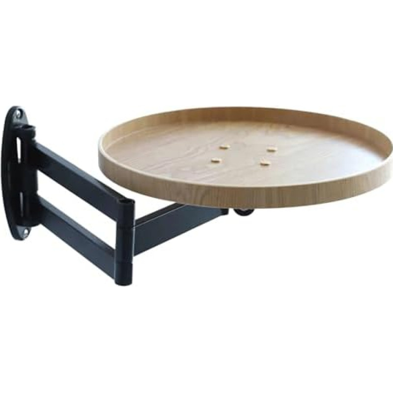 An der Wand montierter Klapptisch, verstellbare, umkehrbare/teleskopische Länge, runder schwebender Schreibtisch, frei Verstellbarer Kleiner Kaffeetisch aus Holz für Schlafzimmer, Wohnzimmer