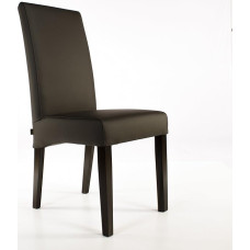 SIX Bambi Real Leather Chair Solid with Nosag Feathers Comfort Latex Straps Design Dining Chair Bambi Full Covered Cowhide Wood Frame Fully Glued 150 kg Load Capacity Wenge Dark Brown