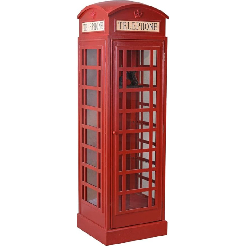 PALAZZO INT Vintage Wild Rose Display Cabinet - Shabby Chic Country Style Glass Display Cabinet with Hand Painted Rose Vines, 2 Drawers & 3 Glass Shelves (H 160 × W 60 × D 38 cm) FRF080