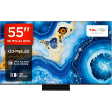 TCL 55QM8B 55-tolline (139,7 cm) Mini LED teler, QLED, 144 Hz, 4K HDR Premium 1300 nitti, Google TV, Dolby Atmos, Onkyo, Game Master Pro 2.0