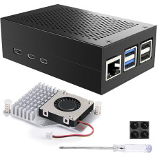 Miuzei Retro Case Raspberry Pi 5 jaoks koos ametliku aktiivse jahutusventilaatoriga Alumiiniumist korpus metallist võrkjahutusega: Shell eemaldamine Raspberry Pi 5 4GB 8GB jaoks