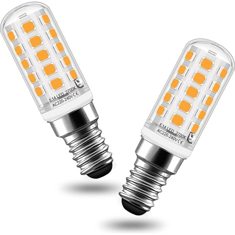 Auting E14 LED Bulbs, 4 W LED E14 Replacement 40 W Halogen Bulbs, 400 Lumens, E14 LED Warm White 2700 K for Salt Lamp, LED Fridge Bulb, Sewing Machine, Table Lamp, Pack of 2