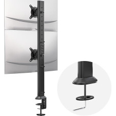 Hemudu Monitor Mount 2 Monitors on Top of Each Other for 13 to 34 Inch Screens, Vertical Screen Mount Arms for Computer Monitors, Dual Monitor Stand with Height Adjustable for Gaming