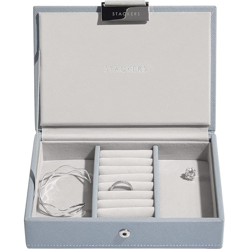 Stackers Dusky Blue Mini Jewellery Box