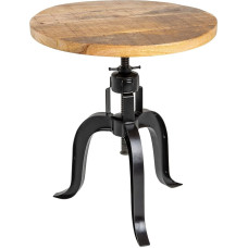 Riess Ambiente Engineer Height Adjustable Side Table 50 cm Mango Wood Industrial Design Living Room Table Coffee Table