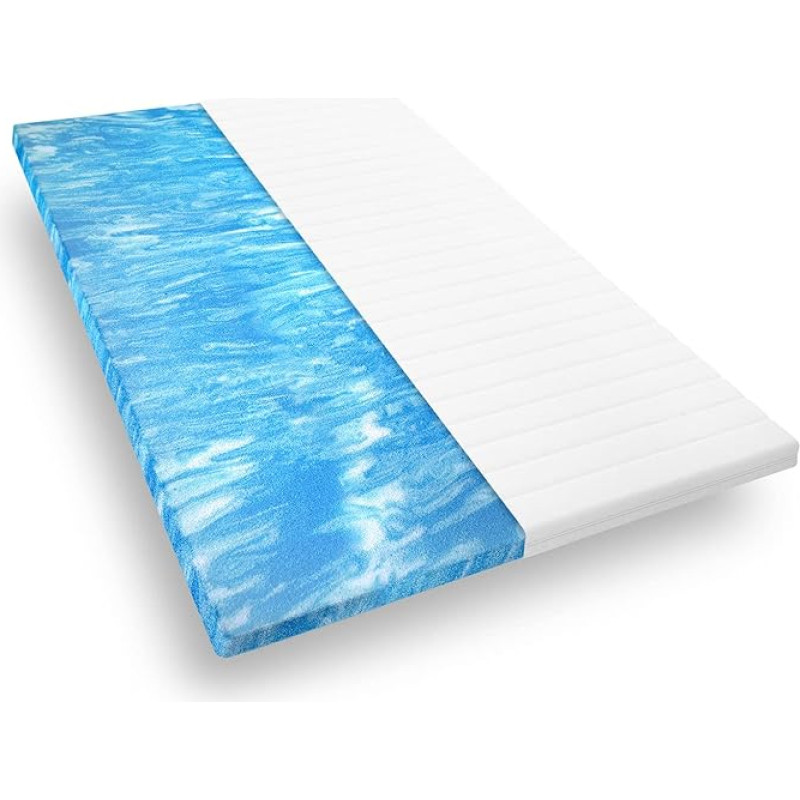 Mister Sandman Gel Topper 80x200, orthopädischer Topper aus Gelschaum für bequemes Liegen, weiche und atmungsaktive Matratzenauflage, Gelschaummatratze Öko-Tex geprüft, Höhe ca 5 cm, Mikrofaserbezug