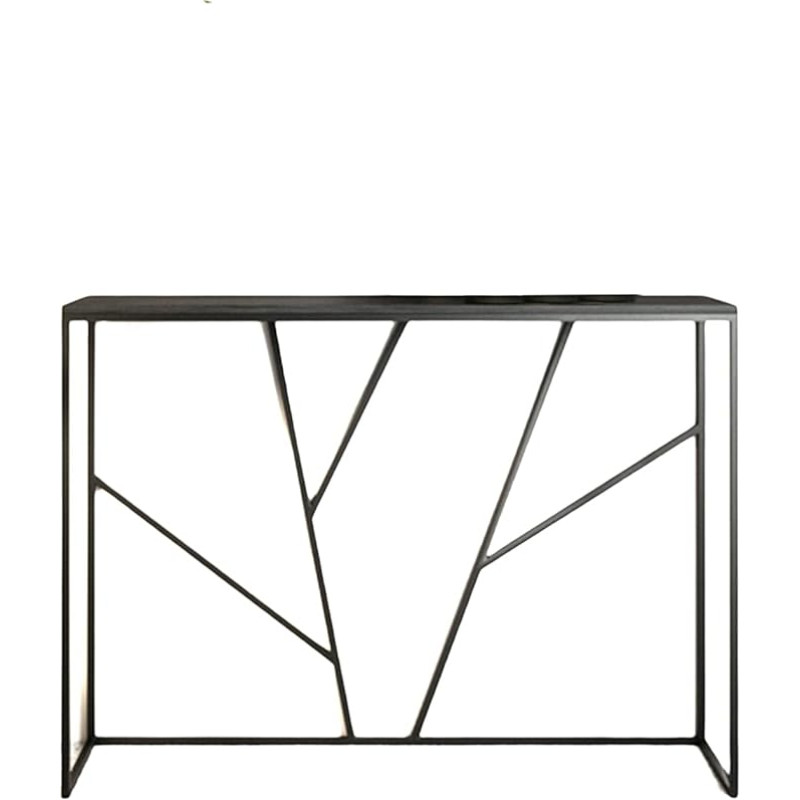 Narrow Console Sofa Table - Modern Industrial Design Solid Wood Top Perfect for H, Entrance or Back Couch - High Side Tables for Bar & Cafe