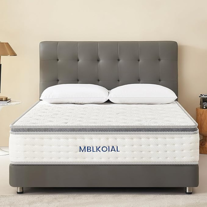 MBLKOIAL Mattress 140 x 200 cm, Height 30 cm, Spring Mattress, Orthopaedic Pocket Spring Mattress, Hardness H3, Oeko-Tex Certified Mattress for Adults (30 cm, 140 x 200 cm)