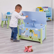 Liberty House Toys Safari Big Toybox, Wood, Multi-Colour, 68x39x49.5 cm