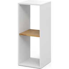 Vicco Tomy Bookcase, White/Goldkraft Oak 30 x 74 cm with 2 Open Compartments