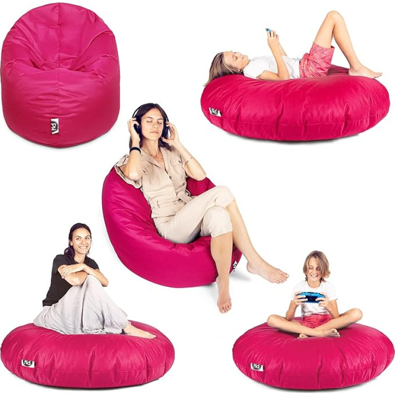 Patchhome 2 in 1 Function Bean Bag, 100 cm Diameter, Suitable for Indoor and Outdoor Use, Ready Filled Available