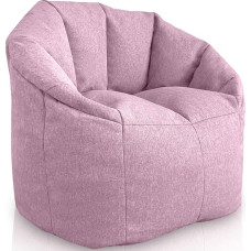 Aiire Luxury Bean Bag Sofa Adults - Relaxo Bean Bag Chair Design with Filling for Cuddly Corner - Modern Bean Bag Chair for Girls and Children Made of Cotton Pink