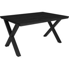 Skraut Home - Dining tables | 6 people | 140 | robust and stable thanks to its structure and solid legs | ideal for family gatherings | black | industrial style