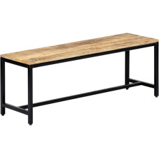 vidaXL Rough Mango Wood Solid Dining Room Bench Industrial Bench Kitchen Bench Dining Bench Wooden Bench Hallway Bench Dining Room 120 cm Iron Legs