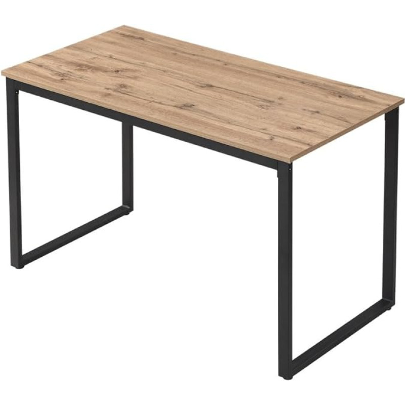 DUBI Möbel Samuel Dining Table, 120 x 60 cm, Kitchen Table, Wooden Table with U-Frame, Black for Kitchen, Dining Room, Industrial Modern Design, Oak, 11217-EIDA-US