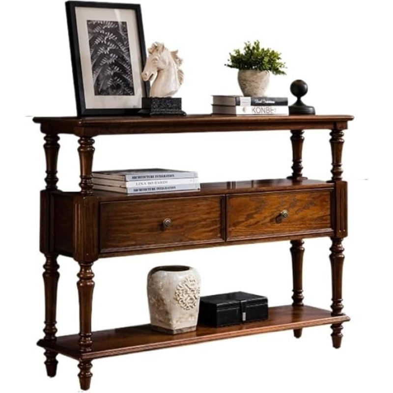 Vickyliou Entrance Table, Solid Wood Entrance Table - Multi-Piece Sofa Back Storage Furniture, Modern Hallway Furniture, Console Table with Storage (100 cm)