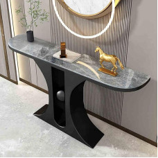 Moderner Konsolen-Akzenttisch – schmaler Eingangstisch mit Stauraum für Flur und Wohnzimmer, 100,1 cm, grauer Sofatisch, stilvolles und platzsparendes Design