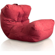 Aiire Relaxo XXL Bean Bag for Cuddly Corner, Bean Bag Design Made of Faux Leather with Filling, Giant Bean Bags Adults, Seat Bag Fluffy Floor Cushion, Coarse Floor Chair, Floor Chair, Red