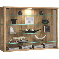 VCM Glass Display Cabinet Hanging Vitrosa L | Display Cabinet with Tempered Safety Glass | H 60 x W 83 x D 18 cm | Modern and Space-Saving | Glass Display Cabinet