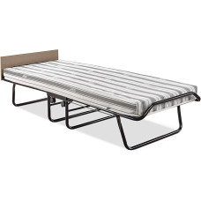 JAY-BE New Supreme Single Bed with Airflow Mattress and Automatic Folding Legs, Steel Black