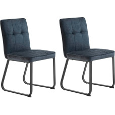 byLIVING TALEA Dining Room Chairs Set of 2 Kitchen Chairs Metal Dark Grey W 46 H 86 D 55 cm