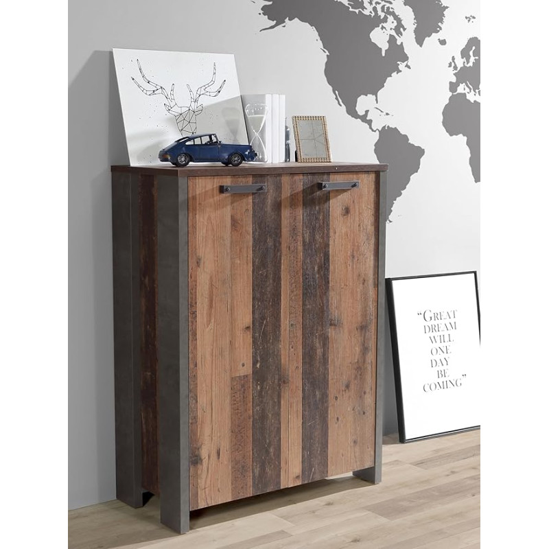 Forte Baltimore Sideboard 130 140, Sideboard with 3 Drawers, 3 Doors, Modern Chest of Drawers, Living Room, Bedroom, Wood Material, Sonoma Oak Wood Decor, 136 cm Wide x 83 cm High x 41.3 cm Deep