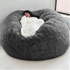 Sunydog Bean Bag Chair Cover, Home Sponge Bed Bean Bag Chair Cover Protective Cover Double Bedroom Balcony Large Couch Round Soft Fluffy Cover No Fillings Only Cover