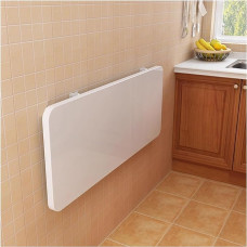 Klappbarer Wandschreibtisch – kompakter Wäsche- und Arbeitstisch für kleine Räume, Zuhause, Büro, Küche, Esszimmer, platzsparende, faltbare Werkbank in Weiß (90 x 20 cm)