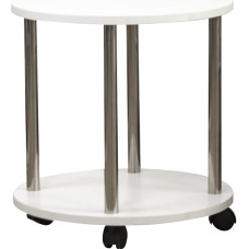 BAKAJI Side Table, Wood, Metal, White, 40 x 40 x 41.5 cm
