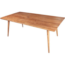 Riess Ambiente Mystic Living Solid Dining Table 160 cm Acacia Natural Solid Wood Kitchen Table Acacia Wood