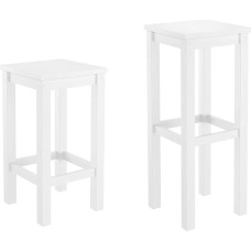 Erst-Holz V-90.71-44-45W Bar Stool Solid Pine Wood Available in 60 cm or 80 cm Length 80 cm White