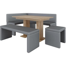 Akiko Corner Bench with Table and Benches - Corner Bench Set for Your Dining Room, Kitchen, Modern, Sitting Area, Dining Nook. Perfect for Kitchen, Office and Reception. Solid Workmanship (Soft 29,
