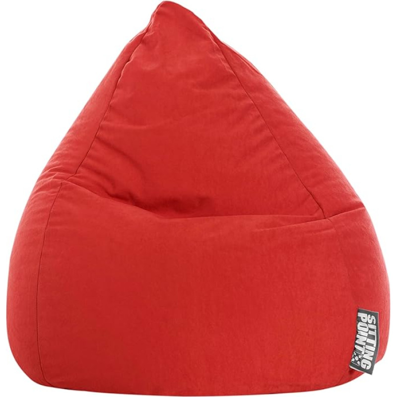 SITTING POINT only by MAGMA BeanBag Easy L Indoor Bean Bag, Lounge Seat Cushion, 70 x 90 cm, Made in Germany, Washable, Chair for Children and Adults, Tomato