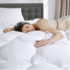 DUANDUAN Mattress Topper 180 x 200 cm on Mattress for 2 People with Extendable Edge, Large Stretch Height 38 cm, Quilted Mattress Protector Made of Breathable Microfibre