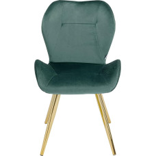 Kare Viva Designer Chair, Elegant Chair, Perfect as Dining Room Chair or Dressing Table Chair, Stable on Filigree Legs, Velvet Green, (H x W x D) 82 x 45 x 52 cm