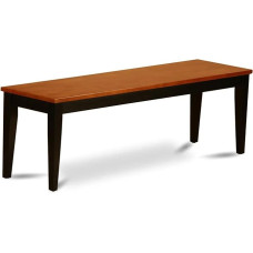 East West Furniture Nicoli Dining Bench, Wooden Seat, Buttermilk and Cherry Finish Wood Seat Black & Cherry