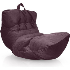 Aiire Relaxo XXL Bean Bag for Cuddly Corner, Bean Bag Design Made of Velvet Fabric with Filling, Giant Bean Bags Adults, Seat Bag Fluffy Floor Cushion, Coarse Floor Chair, Floor Chair, Purple