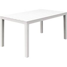 Dmora Rectangular Garden Table, Polypropylene, Slatted Base, Made in Italy, 138 x 78 x 72 cm, White