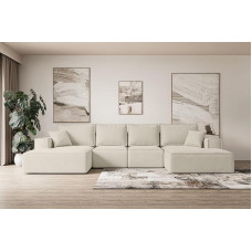 ALTDECOR Sierra-U-S Corner Sofa with Sleep Function and Bed Box, Corner Sofa, U-Shape, Universal, Left/Right Arranged Sofa Bed, Extendable Living Landscape Sierra-U-S - 344 x 165 x 73 cm, Beige